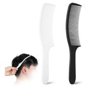 COHEALI 2piezas Peine Profesional Curvo para Máquina de Cortar Hombre de Negro y Blanco Peine Ergonomico con Dientes Redondeados para Corte Preciso y Uso Barbería y Hogar