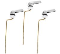 COHEALI 3 Piezas Kit de Reemplazo de Palanca de Descarga para Inodoro de Abs Resistencia al Envejecimiento Impacto, Accesorio para Tanque de Baño y Hotel Color Plata