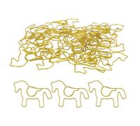 COHEALI 30 Unidades Clips de Papel Decorativos Forma de Caballo Dorados de Metal, para Scrapbooking y Gestión de Documentos en Aulas y Oficinas