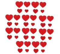 COHEALI 40 Parches Bordados de Corazón Rojo para Ropa, Apliques Termoadhesivos de 4 Tamaños, Parches de Costura para Chaquetas, Vaqueros y Manualidades, Pack 40 Unidades