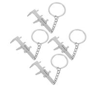 COHEALI 4piezas Llavero Colgante Calibrador Vernier de Aleación de Zinc Portátil Pequeño Diseño Vintage Práctico y Compacto para Uso Diario Conjunto de Color Plateado