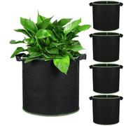 COHEALI 5 Piezas Bolsa para Cultivar Plantas de Jardín de 4 Galones, Negro