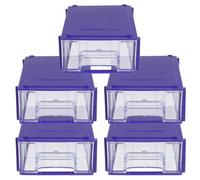 COHEALI 5 Piezas Caja Organizadora de Plástico Modular para Almacenamiento de Piezas Gran Capacidad y Fácil Transporte para Uso Hogar y Oficina