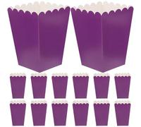COHEALI 50 Cajas de Palomitas de Maíz de Papel Morado, Cajas Plegables para Dulces y Bocadillos, Contenedores para Fiesta Resistentes Grasa, Ideales para Bodas y Eventos