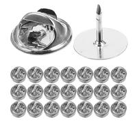 COHEALI 50 Juegos de Pasadores para Broches, Cierres de Seguridad para Pins de Esmalte, Alfileres de Insignia de Hierro Plateado para Manualidades y Fabricación de Joyas