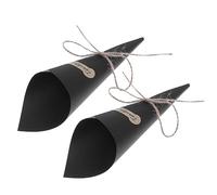 COHEALI 50piezas Conos De Papel Kraft Para Envolver Ramos De Flores Decoración De Bodas y Color Negro