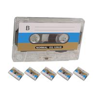 COHEALI 6 Casetes Vírgenes de 30 Minutos con Estuche Rígido Transparente, Cinta Magnética para Grabación y Celebración de Cumpleaños con Diseño Retro Minimalista