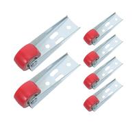 COHEALI 6 Piezas Ruedas Giratorias para Mueble Auxiliar Puertas Abatibles, Movimiento Fluido y Silencioso, Material de Goma E Hierro, Control Direccional Fácil, Color Rojo