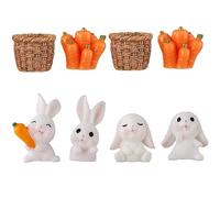 COHEALI 8 Piezas Figura de Conejo en Miniatura, Miniaturas de Pascua de Resina, para Decoración de Tartas y Micro Paisajes, Adorno de Pascua para Cocina y Fiesta