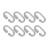 COHEALI 8 Piezas Mosquetón Ovalado de Acero Inoxidable de Alta Resistencia Cierre de Rosca, Conector de Cadena Seguro y Robusto para Camping y Actividades al Aire Libre