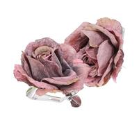 COHEALI Abrazaderas para Sujetar Cortinas 2 Unidades Diseño de Flor Rosa en Acero Inoxidable y Tela, Clips para Encuadernar Cortinas en Sala, Dormitorio y Oficina, Sujeción Decorativa