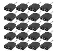 COHEALI Adaptador de Conector de Audio Estéreo 6,5mm Macho a Doble Hembra para Auriculares y Mezcladores, 20 Piezas, Plástico y Metal, Adecuado para Estudios y Escenarios