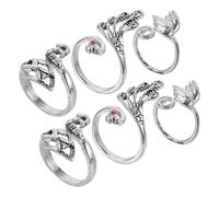 COHEALI Anillos de Tensión para Tejer a Crochet, 6 Piezas Metálicos Ajustables, Coloridos, Accesorios para Guiar Hilo y Proteger Dedos en Manualidades de Tejido