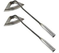 COHEALI Azada de Jardinería de Hierro 2 Piezas Pequeña Curva Hueca para Cavar Tierra y Cultivo de Hortalizas Herramientas Multiusos para Jardín al Aire Libre