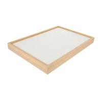 COHEALI Bandeja de Almacenamiento de Anillos de Bambú, Organizador de Exhibición de Anillos, Blanco, Diseño de Ranuras, Ligera y Resistente al Desgaste, para Joyas y Broches, para Mujeres