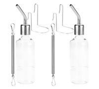 COHEALI Bebedero Cobaya Colgante de Plástico y Acero Inoxidable para Hámster y Conejos, Dispensador de Agua Antileak Accesorios Incluidos para Animales Pequeños