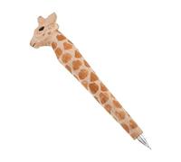 COHEALI Bolígrafo de Madera Tallada Forma de Jirafa Bolígrafo de Gel Ergonómico para Estudiantes Papelería Escolar Original para Obsequio en Clase y Oficina