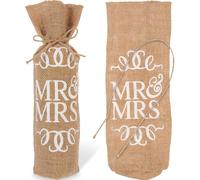 COHEALI Bolsa de Vino de Lino para Bodas 2piezas, Gran Capacidad y Diseño Rústico, Adecuado para Regalos en Compromisos y Celebraciones Obsequios