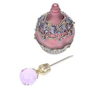 COHEALI Botella de Perfume Vintage de 23 Ml en Vidrio Esmalte Árabe Púrpura, Frasco Rellenable para Aceites Esenciales y Líquidos, Adecuado para Viaje y Decoración del Hogar