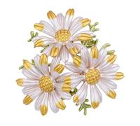 COHEALI Broche Elegante de Aleación Resistente Corrosión de Margarita Amarillo Joya Chic para Cumpleaños y Fiestas, Accesorio Femenino Antióxido