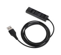 COHEALI Cable Adaptador de Auriculares Clavija a USB Controles de Volumen y Micrófono Integrados, Material Plástico Negro para Atención al Cliente y Entornos Laborales