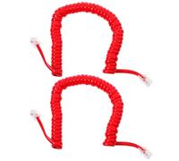 COHEALI Cable Telefónico Enrollado para Teléfonos Fijos, Color Rojo, 2 Unidades, Cable Receptor en Espiral para Accesorios Telefónicos, Compatible Línea Fija, Uso Doméstico y Oficina