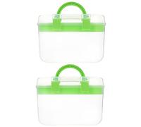 COHEALI Caja De 2 Piezas Caja De Almacenaje Caja De Manija De 2 Capas Caso De Artesanía Caja Artesanal Caja Organizadora De Cuentas Caja De Equipo Cabello Viajar El Plastico Caja De Hogar