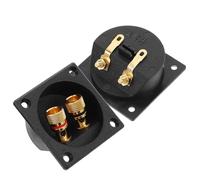 COHEALI Caja de Altavoz Cuadrada 57x57 Mm, Bloque de Terminales de Cobre Puro para Conexión de Altavoz Estéreo de Coche y Subwoofer, Conectores Banana y Bornes Tipo Tornillo, 1 Par,