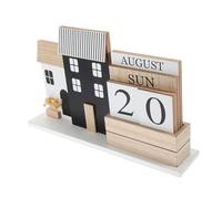 COHEALI Calendario de Escritorio de Madera Planificador Reutilizable Hogar Oficina Calendario de Sobremesa Decorativo Visualización de Fecha Semanal