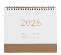 COHEALI Calendario de Escritorio Pequeño 2026, Mini Calendario de Sobremesa con Tapa Abatible para El Hogar, La Oficina O La Escuela, Planificador Mensual con Papel Grueso, Marrón