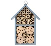 COHEALI Casa de Madera Pintada para Insectos y Abejas Colgante, Nido Decorativo Azul para Jardín Exterior, Refugio Natural para Mariquitas y Colmena, 1 Unidad, Adecuado para Apicultura