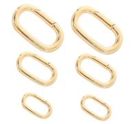 COHEALI Cierres de Mosquetón Ovalados de Metal Bañados en Oro 18k, 6 Piezas (2 Grandes, 2 Medianos, 2 Pequeños) para Fabricación de Joyas, Conectores Seguros para Collares y Pulseras DIY