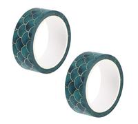 COHEALI Cinta Adhesiva Decorativa de Papel Washi Estampado de Escamas de Pescado, 2 Rollos, Colores Surtidos, para Manualidades DIY, Scrapbooking y Decoración Creativa Color Aleatorio