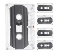 COHEALI Cintas de Casete de Audio Vacías de 30 Minutos, Pack de 5 Unidades Estuche Transparente Rígido, Micrograbadora Portátil para Grabar Voz, Música y Mensajes, Uso Educativo y Fiestas