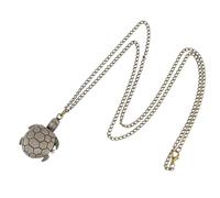 COHEALI Colgante Tortuga Reloj de Bolsillo Mecánico de Aleación de Zinc Dorado Diseño Retro y Fácil de Leer para Uso Diario y Decoración