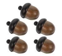 COHEALI Colgantes de Caja de Bellota de Madera 5 Piezas, Colgantes Desmontables con Apertura, Diseño en Madera de Ébano y Palo de Rosa, Orificio para Colgar, Decoración DIY para