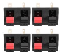 COHEALI Conectores de Terminales para Altavoz de 2 Contactos, 4 Piezas, Color Negro, Diseño de Liberación por Resorte, para Cableado de Audio en Sistemas de Escenario y Proyectos DIY