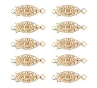 COHEALI Conectores para Collares 10 Piezas Cierres de Filigrana Ovalada de Metal Hueco Conector Deslizante para Joyería DIY Cierre Seguro para Collares de Capas Accesorios Ligeros para