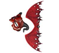 COHEALI Conjunto de Disfraz de Demonio y Alas de Tela No Tejida Roja para Fiestas de Halloween y Eventos de Cosplay, Colores Brillantes y Resistentes al Desgaste