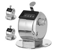 COHEALI Contador Mecánico de Mano de Metal 3 Piezas Clicker y Base, Portátil para Conteo de Personas, Inventario y Gestión en Almacenes, Herramienta Manual Precisa para Deportes y Eventos