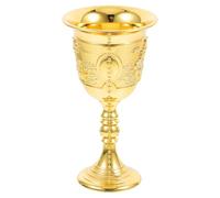 COHEALI Copa de Licor Retro de Aleación de Zinc Castillo Estilo Medieval, Mini Taza Metálica Dorada para Whisky y Vino, Vaso Pequeño Reutilizable para Bar y Fiesta