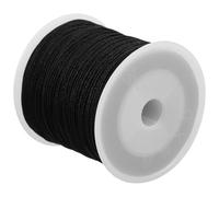 COHEALI Cordón Trenzado de Nailon Negro 0,8 Mm para Abalorios, Cuerda Resistente al Desgaste Intemperie, Adecuado para Manualidades, Pulseras, Nudos Chinos y Uso al Aire Libre