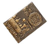 COHEALI Cuaderno Diario de Pu Tamaño A5 con Cubierta Resistente Dorada y Diseño Vintage Tallado Adecuado para Escritura Creativa para Escritura Creativa y Bocetos en Oficina o Poesía