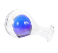 COHEALI Decantador de Whisky de Vidrio 400 Ml con Cavidad para Hielo, Dispensador de Vino Azul, Jarra para Servir Bebidas Frías, Licorera Práctica para Cata y Entretenimiento en Hogar