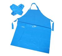 COHEALI Delantal de Tpu Resistente al Agua y Aceite Tamaño 110X80 CM Color Azul con Mangas Protectoras Antiabrasión para Cocina Lavado de Platos Taller y Uso Industrial Set Completo