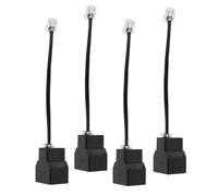 COHEALI Divisor Telefónico Rj11 4 Piezas Adaptador Desmontable 6p4c 4 Núcleos Rj14 Negro, Adaptador para Cable de Teléfono Fijo, Convertidor Telefónico para Oficina y Hogar