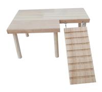 COHEALI Escalera de Madera para Hámster y Chinchilla, Accesorio para Jaula Que Mejora la Coordinación y Optimiza el Espacio en Color Beige