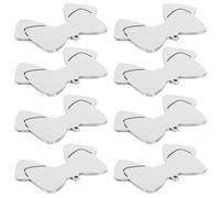 COHEALI Etiquetas de Identificación para Perros 10 Pcs en Acero Inoxidable, Forma de Lazo Doble Capa, Color Plateado, 50 Mm de Ancho, Placa para Collar de Mascotas Pequeña, Accesorios