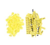 COHEALI Etiquetas para Orejas de Ganado Amarillas Números 001-100, 100 Piezas, Resistentes al Agua y Anti-uv, para Identificación de Ovejas, Cabras y Terneros en Manejo Ganadero