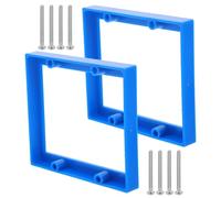 COHEALI Extensor de Enchufe Eléctrico de Pared Tornillos, 4 Tomas, Tamaño Mediano Azul, Pack de 2 Unidades para Oficina y Hogar, Adaptador Múltiple Seguro y Práctico para Instalación Fija